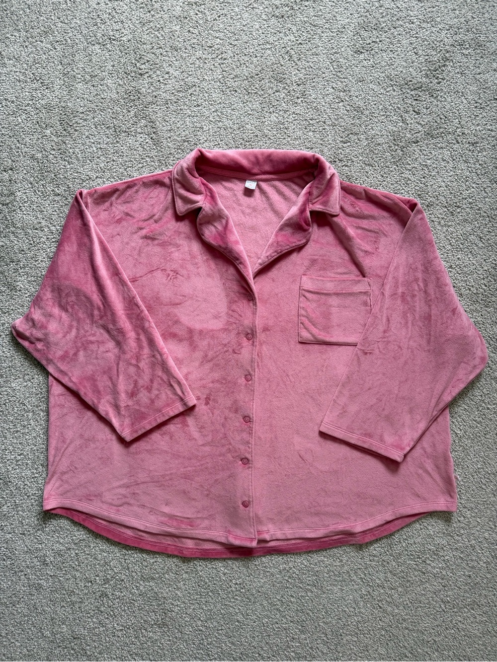 Old Navy Velour Rose Cloud Button Up PJ Shirt